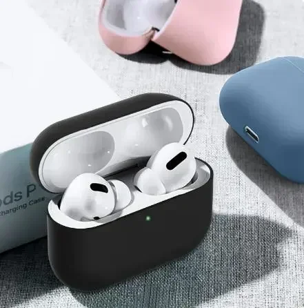 for AirPods Pro Protective Case Silicone New Solid Color Apple Bluetooth Headset Soft Case Protective Cover